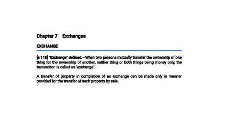 Chapter 7: Exchanges - Key Concepts and Legal Principles - Studocu