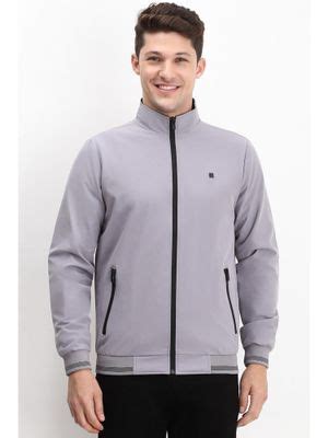 Buy Allen Solly Men Grey Solid Full Sleeves Casual Jacket (S) Online