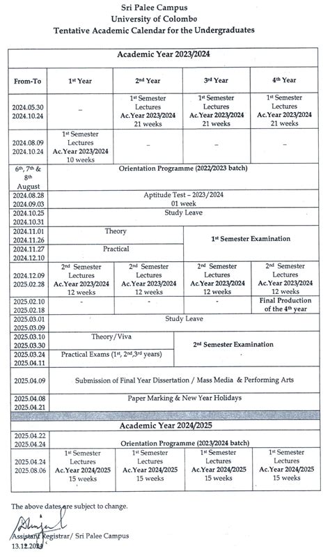 Academic-Calendar-2023-2024 | Sri Palee Campus