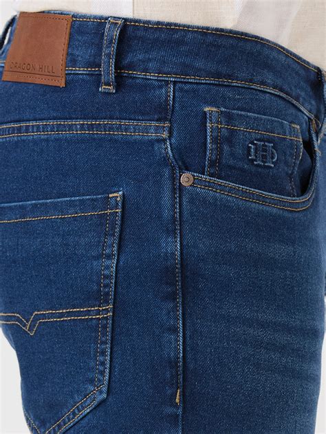 Denim Blue Slim Tapered Stretch Denim – Dragon Hill Lifestyle