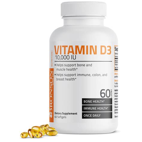 Vitamin D3 - 10,000 IU - 60 Softgels | Vitamins & Supplements | Bronson ...
