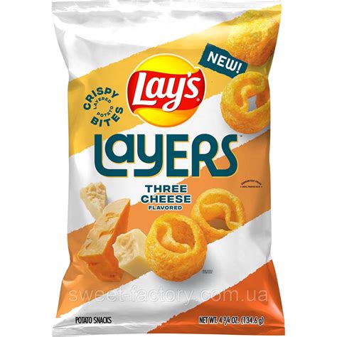 Чипсы Lay's Layers Three Cheese Три сыра 134g: продажа, цена в ...