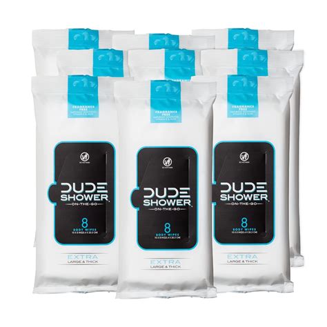 Amazon.com: DUDE Wipes On-The-Go Shower Wipes - 9 Pack, 72 Wipes ...