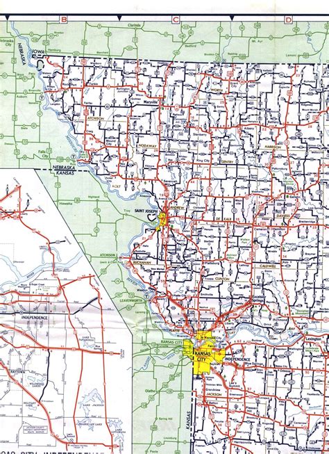 Missouri Highways (unofficial) - Section of 1958 official highway map