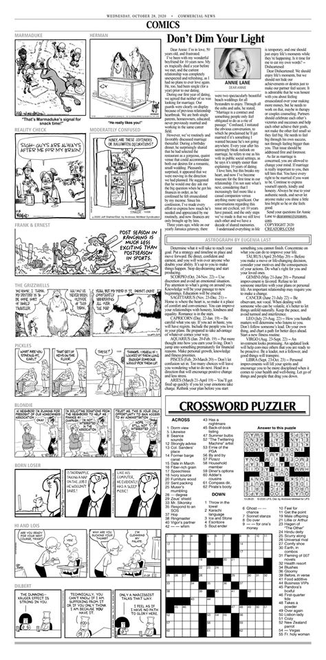 Crossword Puzzle, Advice/Comics for Oct. 28, 2020 | Community ...
