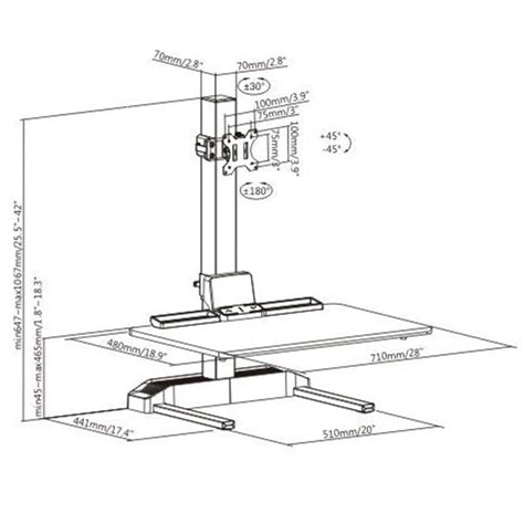 Single 17"-32" Monitor Mount Electric Ergonomic Height Adjustable Sit ...