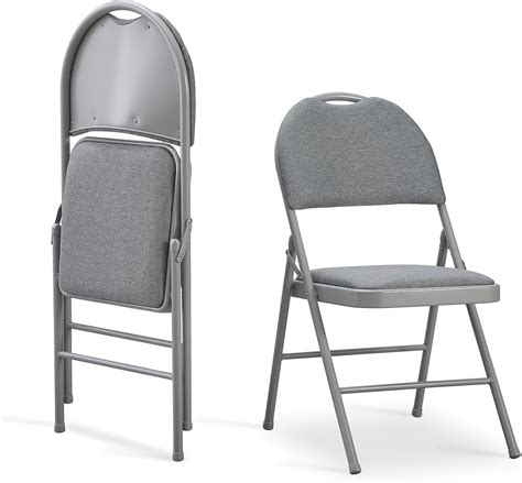 KAIHAOWIN Metal Folding Chairs Set of 2 Padded Foldable Comfortable ...