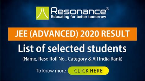 JEE (Advanced) Result 2020 | List of Students Selected in IIT JEE ...
