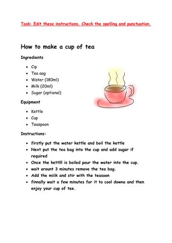 Image result for Instruction Text Examples