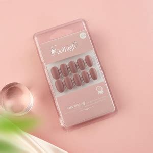 feelhigh 24 Press On Nails Tips Natural Reusable Stick on Nails A56 ...