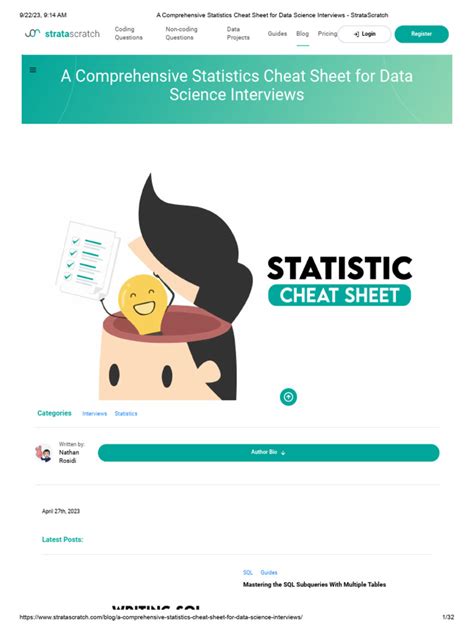 Statistics Reference Cheat Sheet 的图像结果