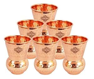 Buy INDIAN ART VILLA IndianArtVilla Hammered Copper Glass Tumbler ...