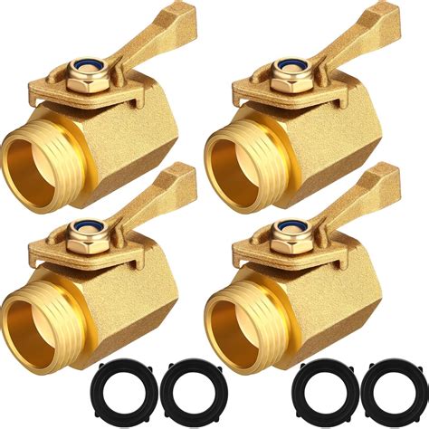 Amazon.com: Therwen 4 Pack Garden Hose Shut off Valve Heavy Duty 3/4 ...