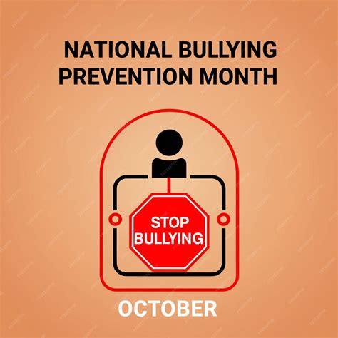 National Bullying Prevention Month Vector Illustration Template Raising ...