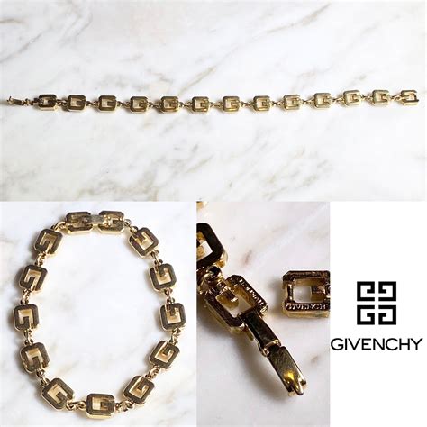 vintage GIVENCHY gold color metal “G” link chain bracelet | NOIR ONLINE