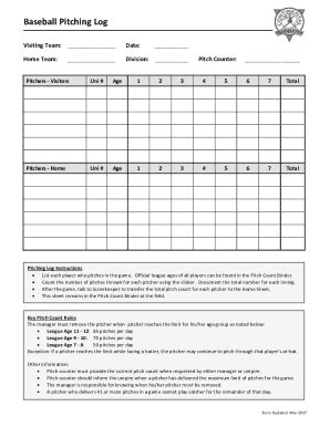 Fillable Online Baseball Pitching Log Fax Email Print - pdfFiller