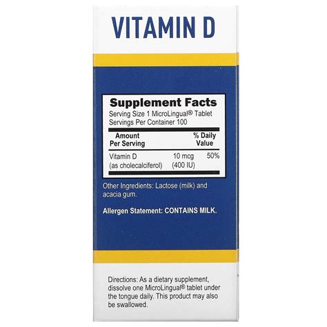 Superior Source Vitamin D3 400 IU Under The Tongue Quick Dissolve Sublingual Tablets – 100 Count ...