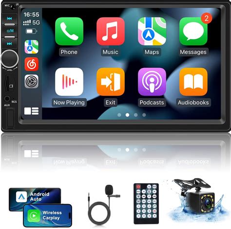 Amazon.com: Double Din Car Stereo with Carplay & Android Auto - 7 inch ...