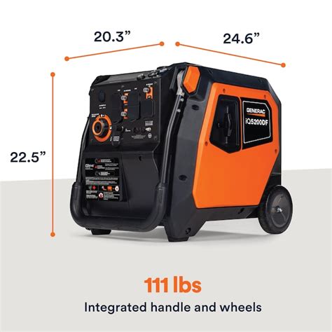Generac iQ 5200 -Watt Dual Fuel (Gasoline/Propane) Inverter Generator ...