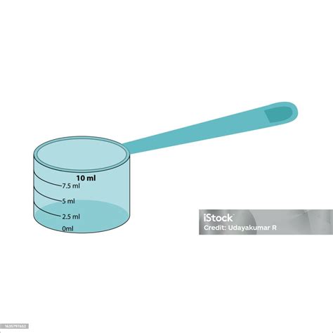 A Vector Drawing Of A 10 Ml Measuring Cup Liquid Measurement Capability ...