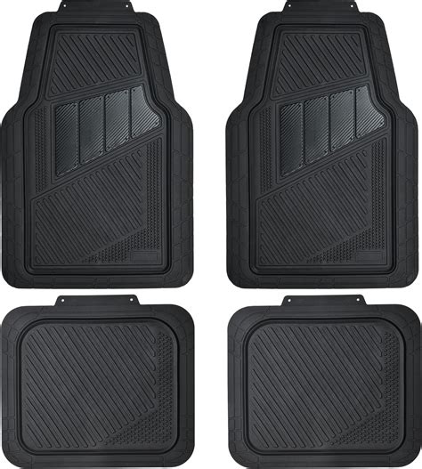 CAR PASS Heavy Duty Rubber Floor Mats 4-Piece Car Mat Set - Universal ...