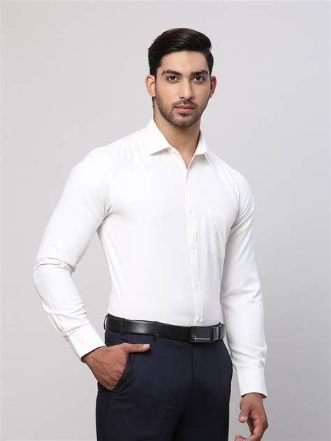 Park Avenue Men White Slim Fit Structure Formal Shirt – MyRaymond