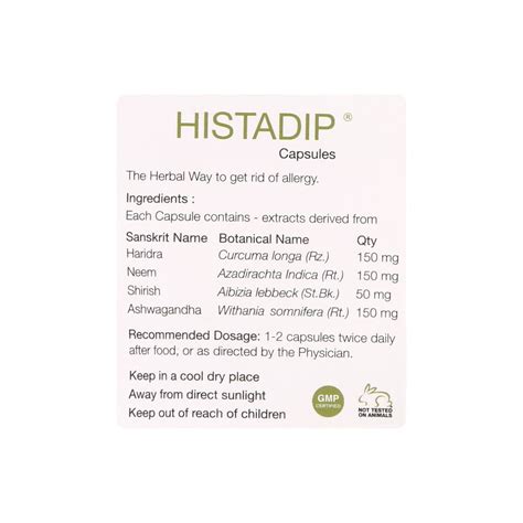 Histadip Capsules - Ayurvedic Medicine for Nasal Allergies (Rhinitis ...