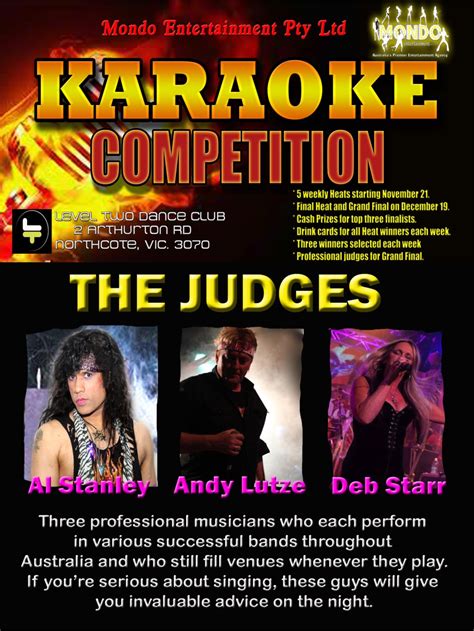 KARAOKE COMPETITION - MONDO ENTERTAINMENT PTY LTDMONDO ENTERTAINMENT ...