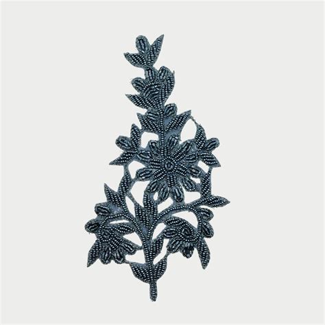 Handcrafted Grey Zardozi Patch – Our Knots