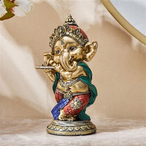 Buy Alpana Polyresin Baby Ganesha with Flute Figurine from Home Centre ...