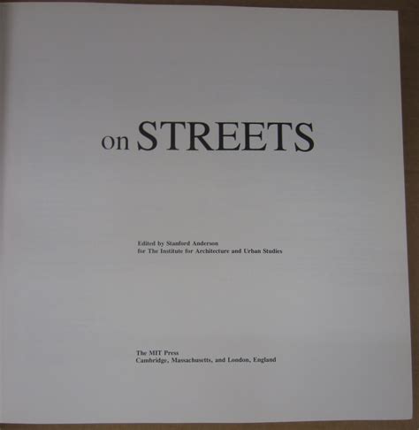 On Streets | Stanford Anderson, Institute for Architecture, Urban Studies