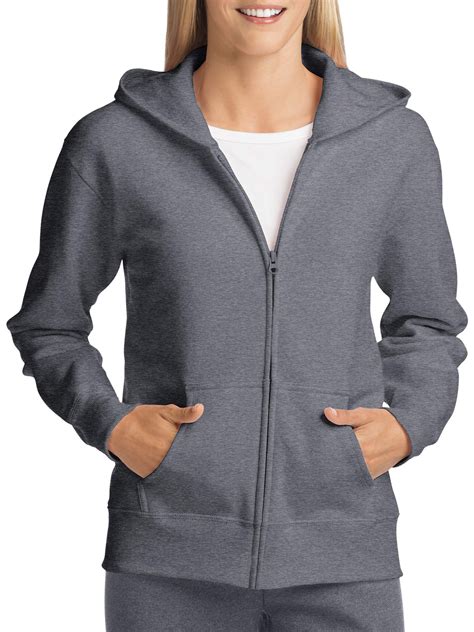 Hanes ComfortSoft EcoSmart Women's Fleece Full-Zip Hoodie Sweatshirt ...