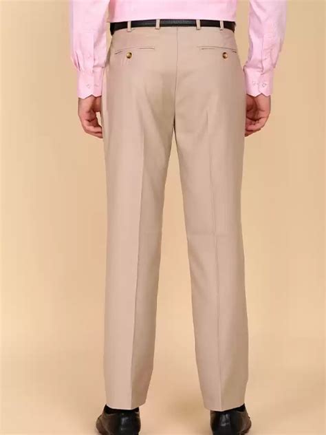 Relaxed Men Beige Pure Cotton Trousers