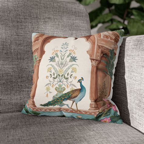 Royal Mayura Arch Cushion Cover – Heritage Diwali Decor by Lushlyf