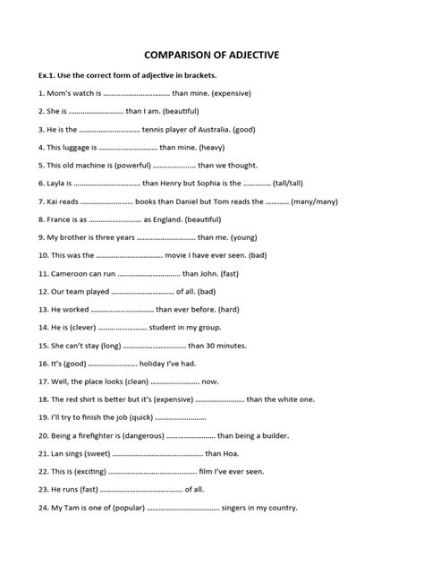 Image result for Comparison Test Exercises