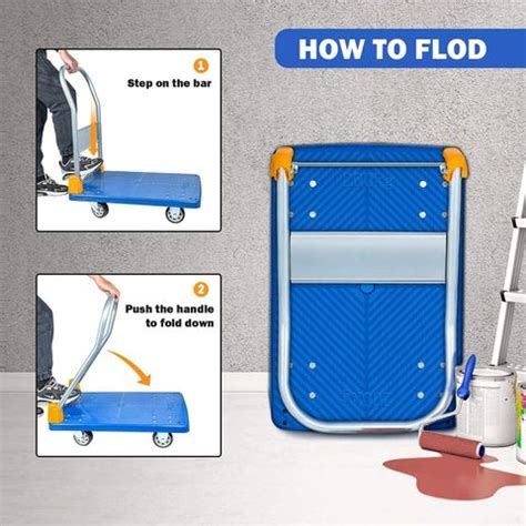 GOBBLER Foldable Platform Trolley Cart 200kg Capacity for Lifting Heavy ...