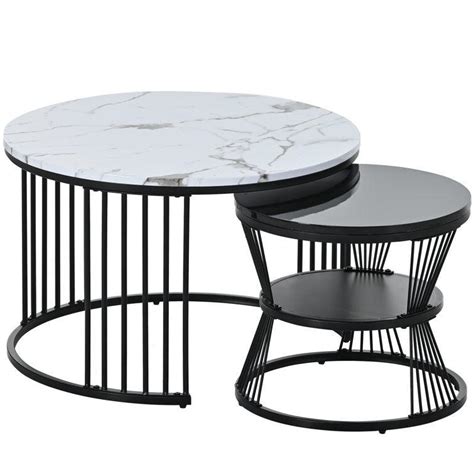 Set of 2 Round Nesting Coffee Tables – Decor Mantra