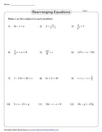 Image result for Manipulating Formulas Worksheet