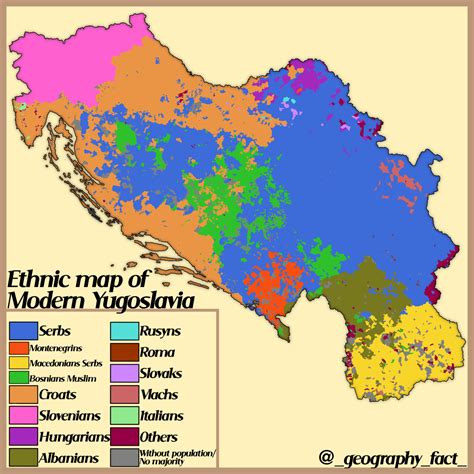Ethnic map of Modern Yugoslavia - Maps on the Web