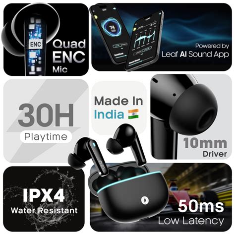 Leaf Bass Wireless Bluetooth Headphones with Mic and 30 Hours Battery