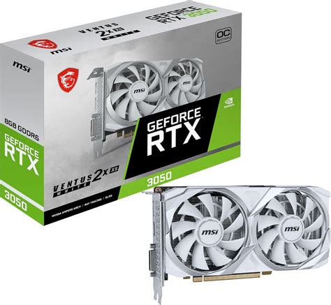 MSI GeForce RTX 3050 Ventus 2X XS White 8G OC Gaming Graphics Card ...