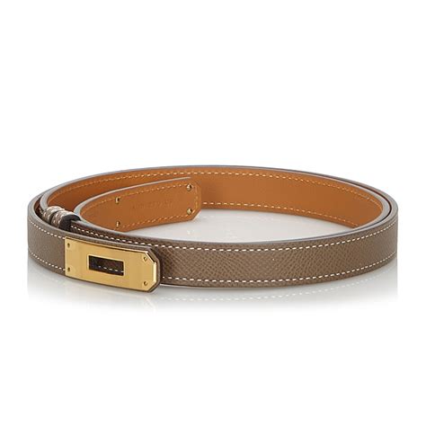 Hermès Vintage - Epsom Kelly Belt - Grey Gold - Leather Belt - Luxury High Quality - Avvenice