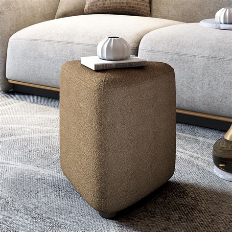 Buy Remy One Seater Almond Brown Fabric Pouffe Online at Durian