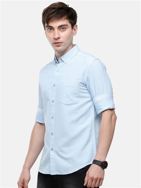 Classic Polo Men's Cotton Light Blue Solid Full Sleeve Shirt - Enzo ...
