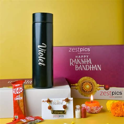 Personalised Name Rakhi with Smart Sipper – Buy Custom Rakhi Gift Combo ...