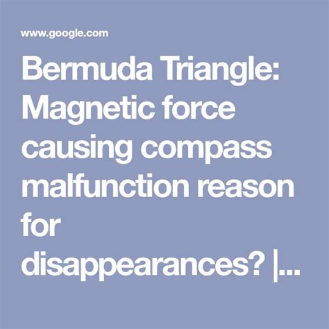 Unveiling Compass Variation Theory In Bermuda Triangle