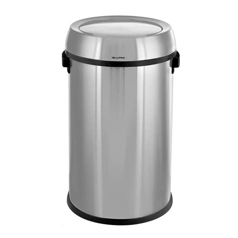 Alpine Industries 17-Gallon Stainless Steel Trash Can with Swing Lid ...