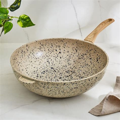 Buy Marshmallow Adele Aluminium Wok with Wooden Handle - 51cm from Home ...