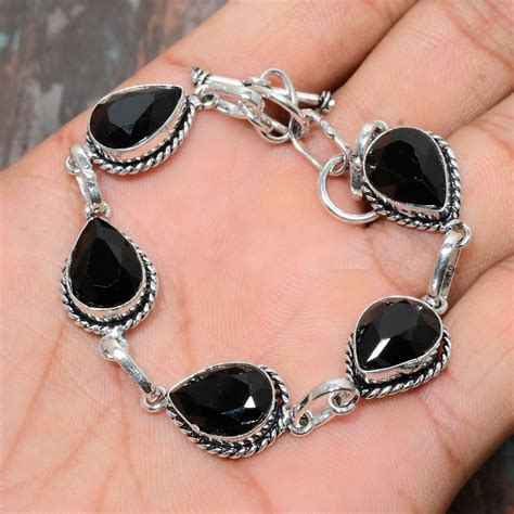 Midnight Muse – Sterling Silver Onyx Bracelet – Veni Vidi Vici India
