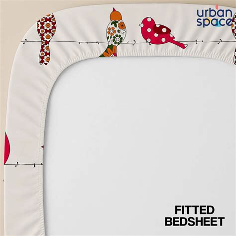 Buy Fitted King Size Cotton Bedsheet - Humming Bird Red – Urban Space ...